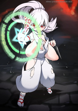 Albino Miko Kunoichi-chan Pinch E! | Albino kunoichi shrine maiden in trouble!